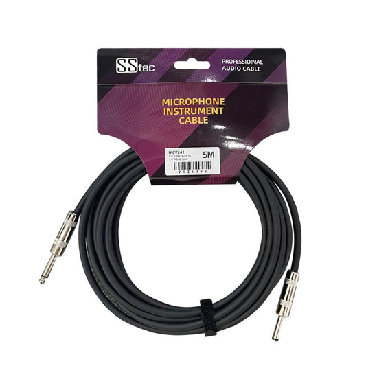 IPCV241 Professional 6.35mm to 6.35mm Stereo Cable, For Guitar/Bass & Amplifier,  Length 15 Ft/5M