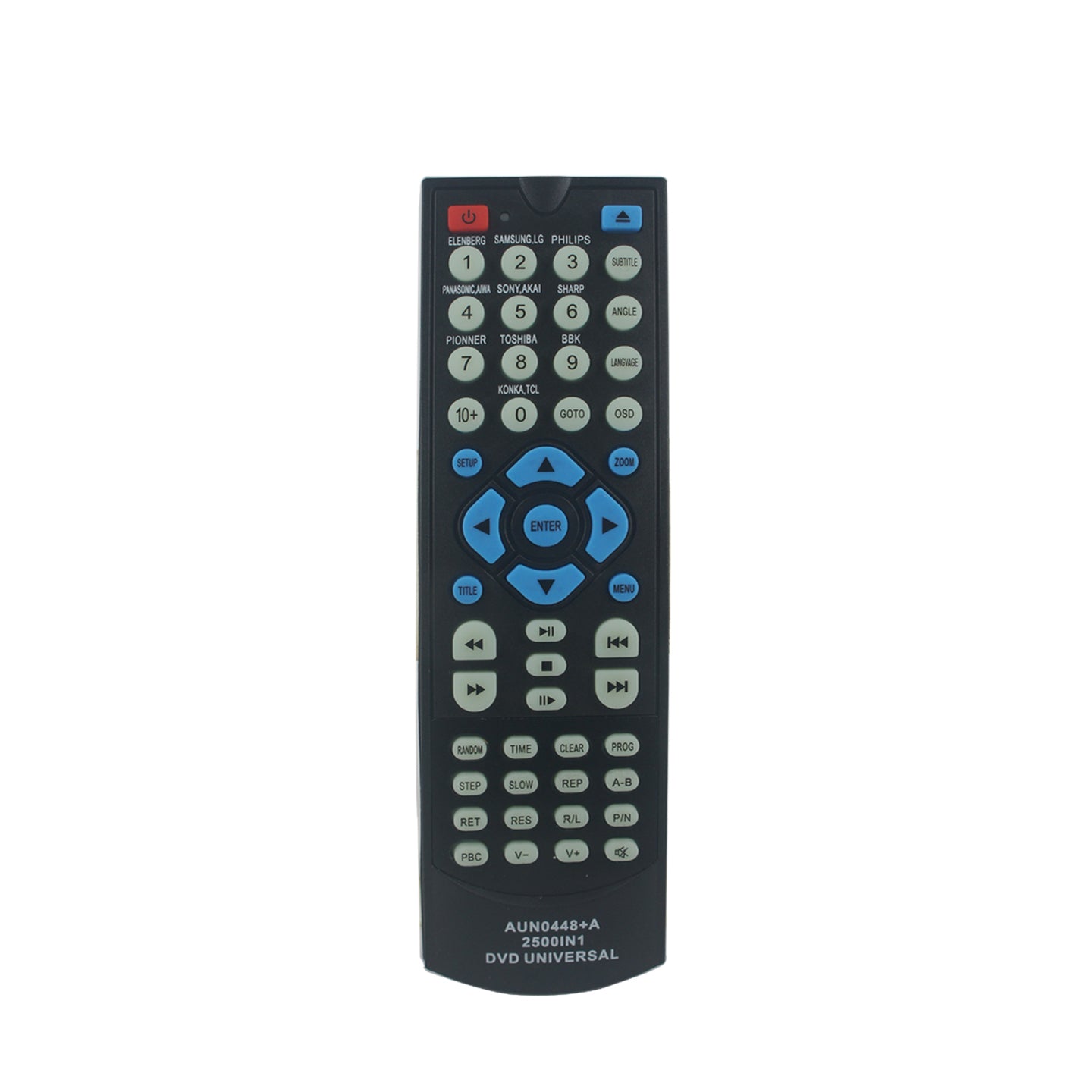 AUN0448+A 2500-in-1 Universal DVD Player Remote Control Compatible with LG Samsung Sony Pioneer Toshiba Panansonic Philips Dawoo Sharp Yamaha Royal