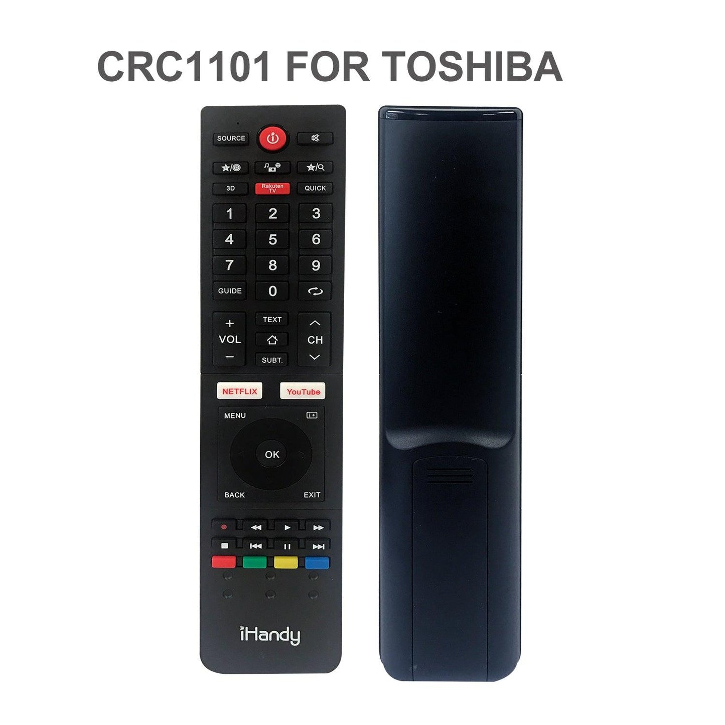 CRC1101 Newest Shape Universal Remote Control Replace for Toshiba TV Remote and All Toshiba TV Replacement for LCD LED HDTV Smart TVs Remote CT-90325