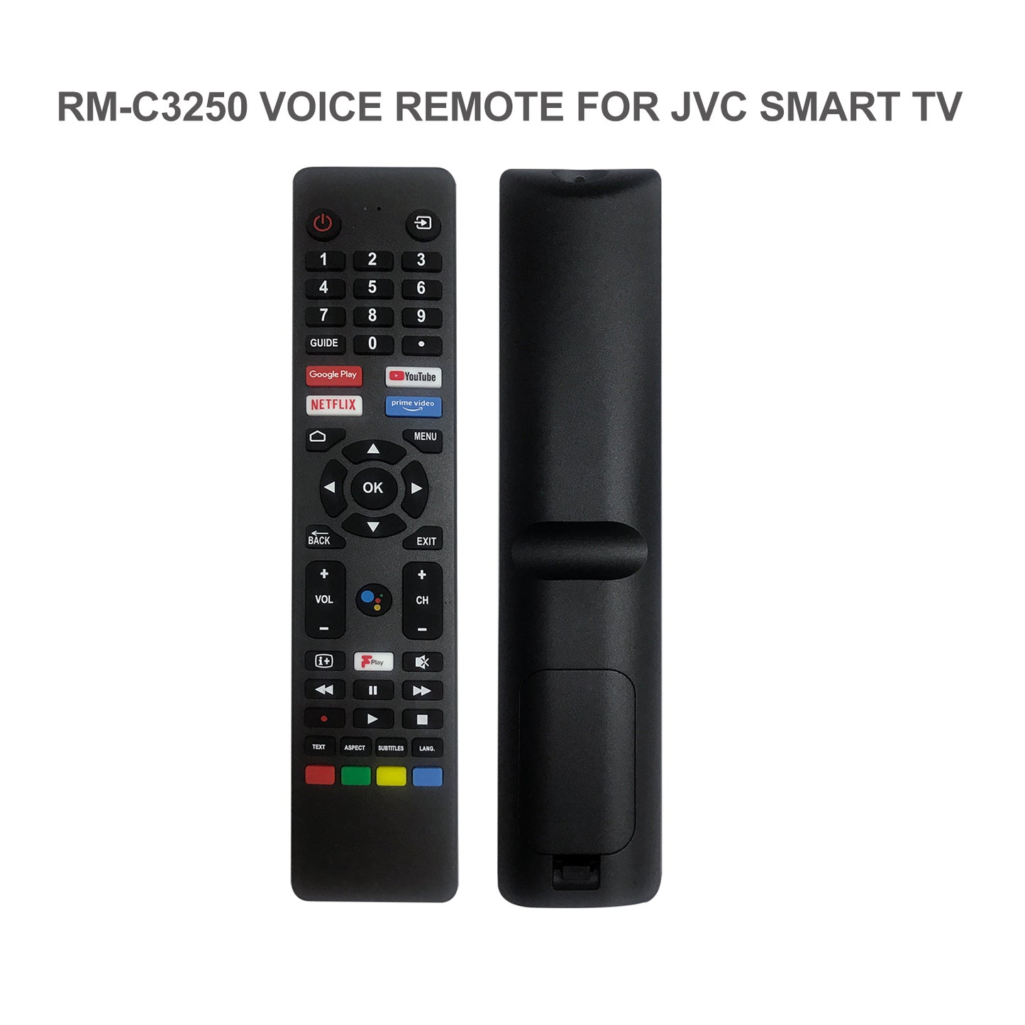 JCV01 C3250 TV Remote Control For JVC and Polaroid TV With Voice Command Function
