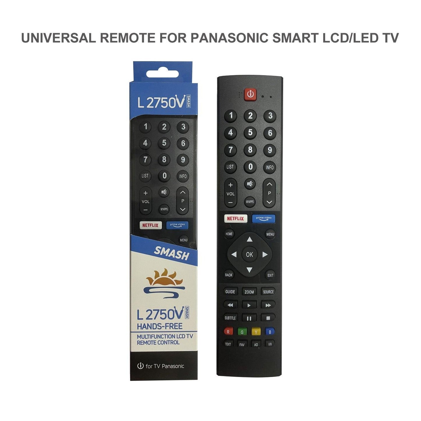 Sealayer L2750V Universal Remote Control Works for All Panasonic LCD LED TV - No Program Needed - N2QAYB000485 N2QAYB000100 N2QAYB000221 N2QAYB00048