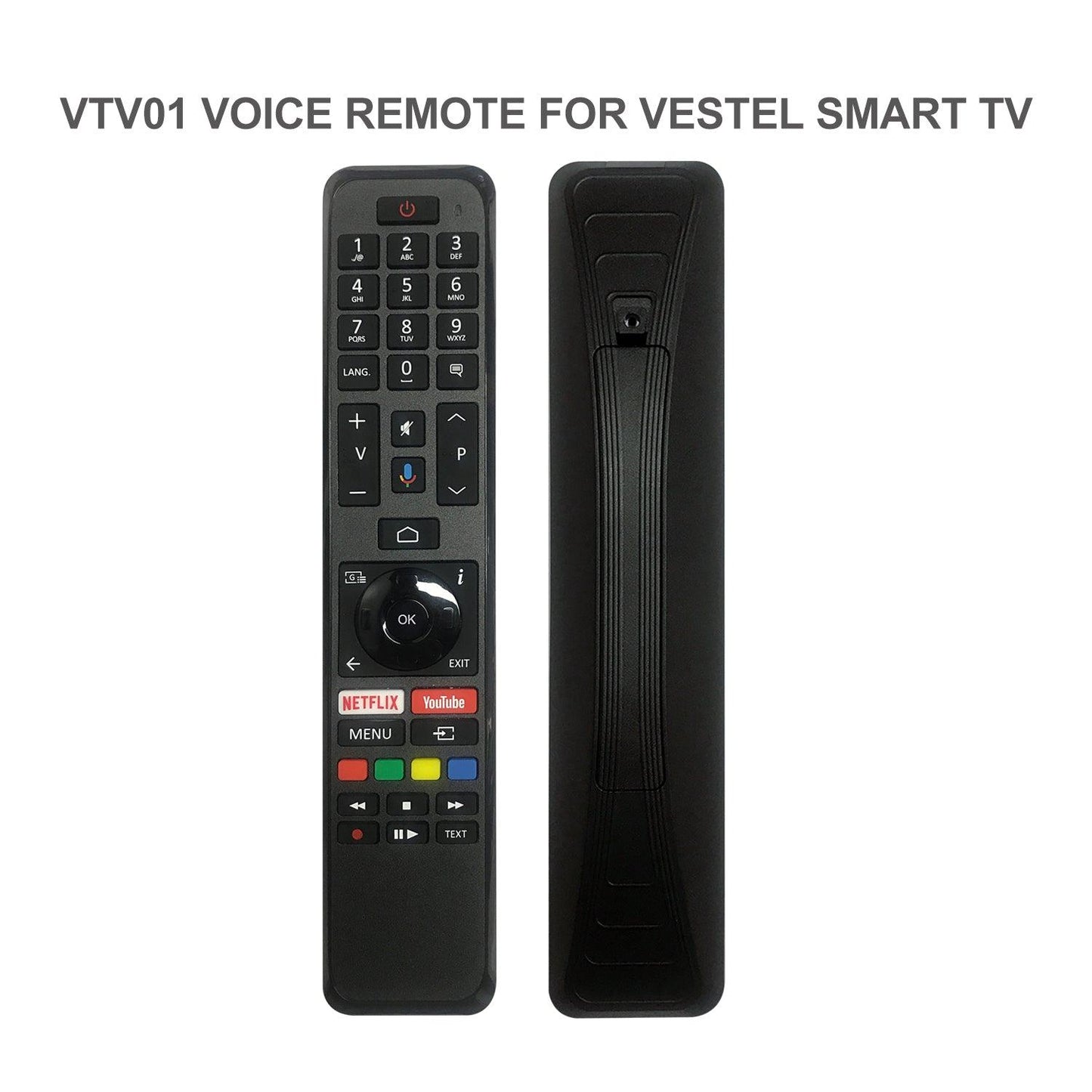 VTV01 Replace RC43161 Remote Control for VESTEL Smart LED LCD TV with Netflix Voice Function