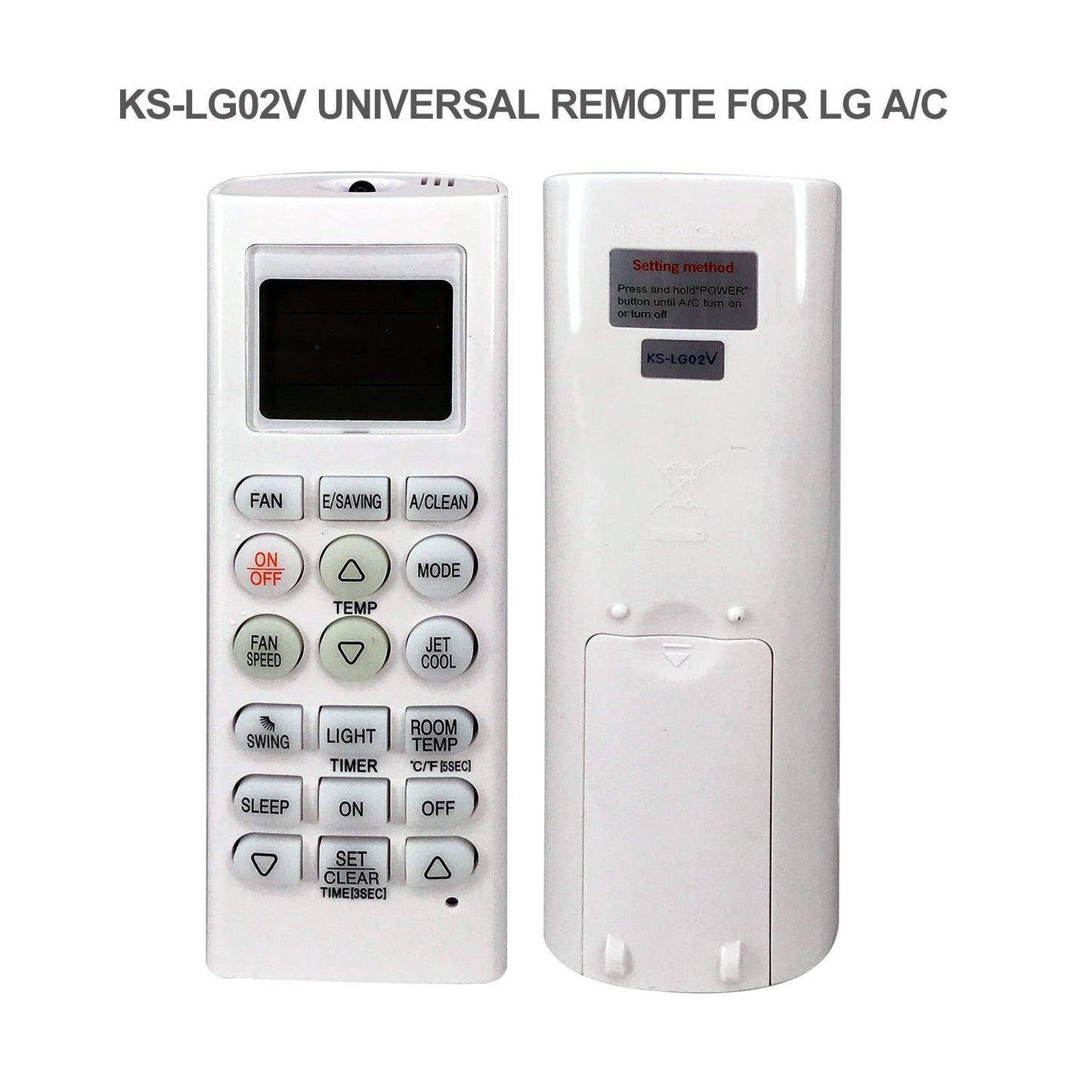 KS-LG02V Universal AC Remote Control For LG Air Conditioners, With Same Functions as Original Devices