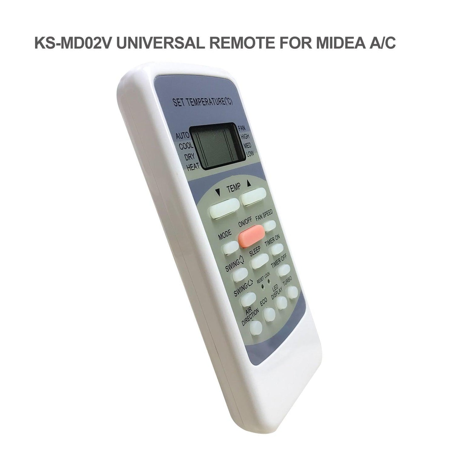 MD02V Universal AC Remote Control for MDV, Midea Air Conditioner & Heat Pump A/C, Auto Code Searching