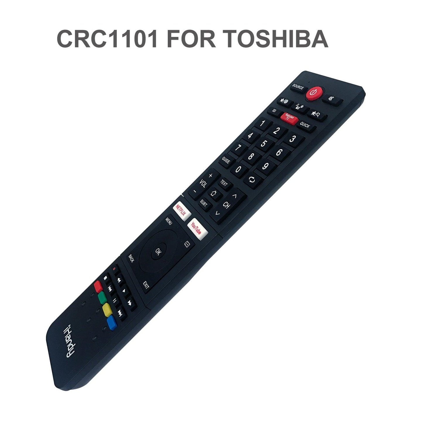 CRC1101 Newest Shape Universal Remote Control Replace for Toshiba TV Remote and All Toshiba TV Replacement for LCD LED HDTV Smart TVs Remote CT-90325