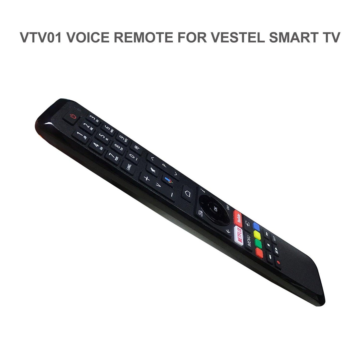 VTV01 Replace RC43161 Remote Control for VESTEL Smart LED LCD TV with Netflix Voice Function