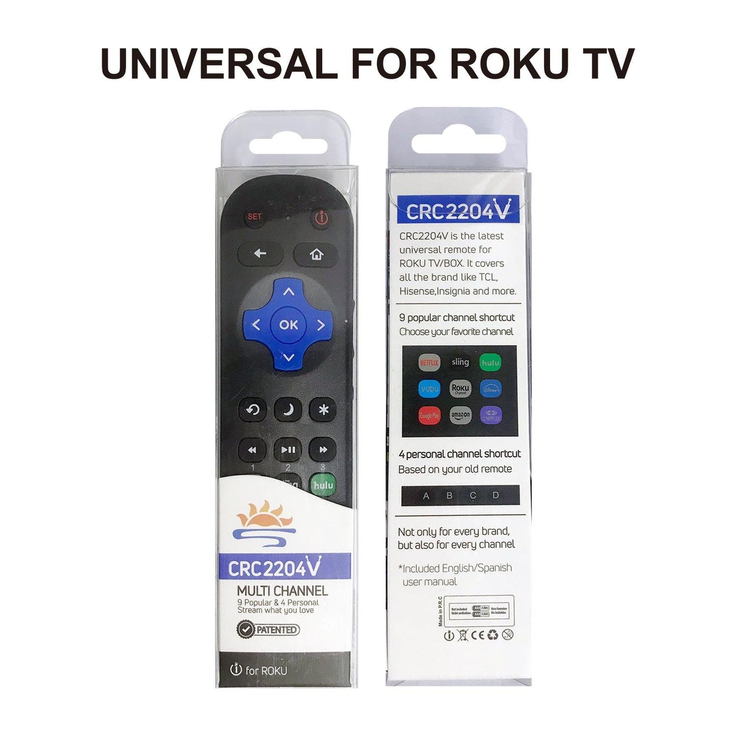 Remote Control For All Roku TV, For TCL, Insignia, Hisense, Sharp, Element, Hitachi, RCA, JVC, Onn, Philips TV With Roku TV System [Not For Roku Stick]