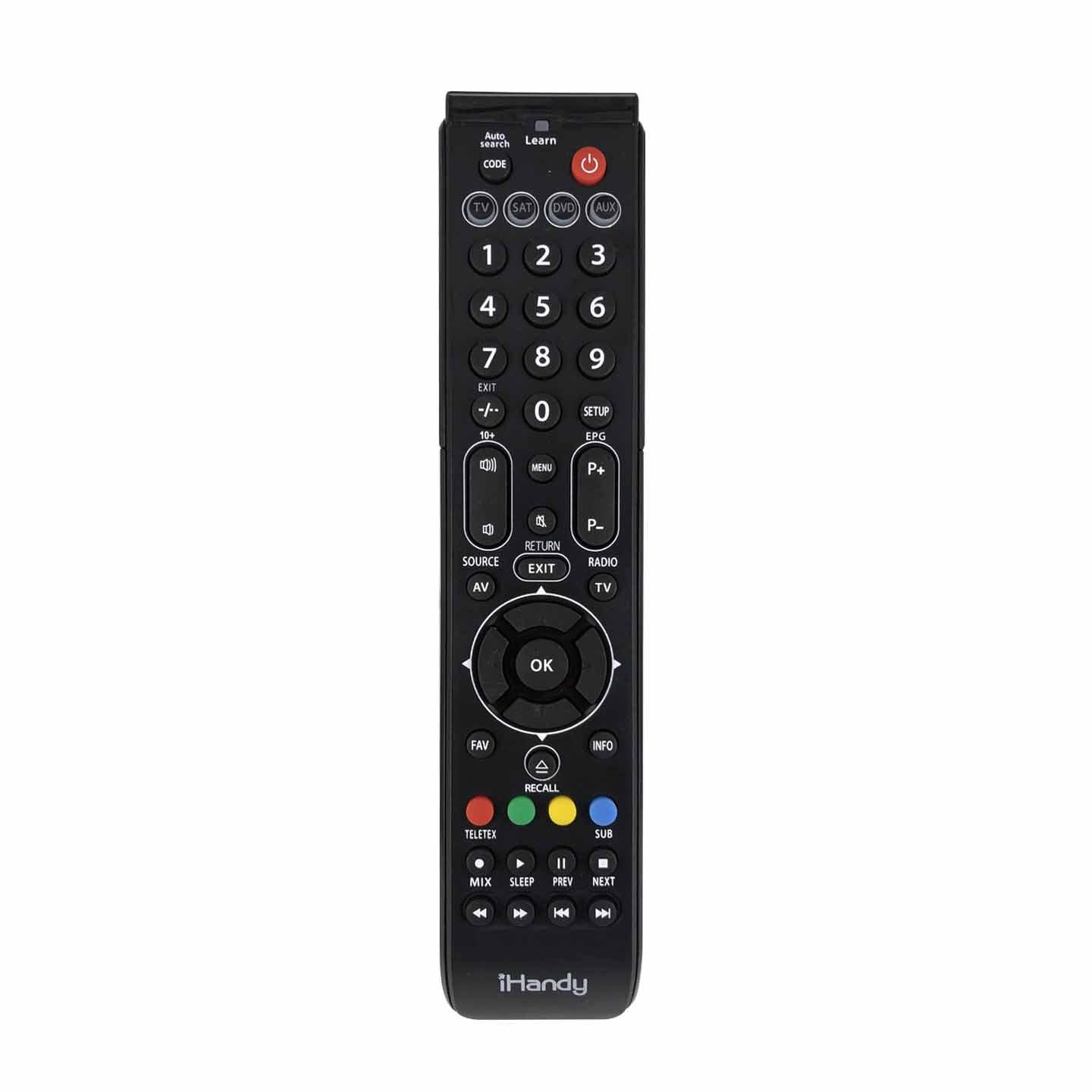 CRC1806 4-in-1 Remote Control For TV, SAT Satalite TV, DVD Player, AUX Home Theatre With IR Learning Function