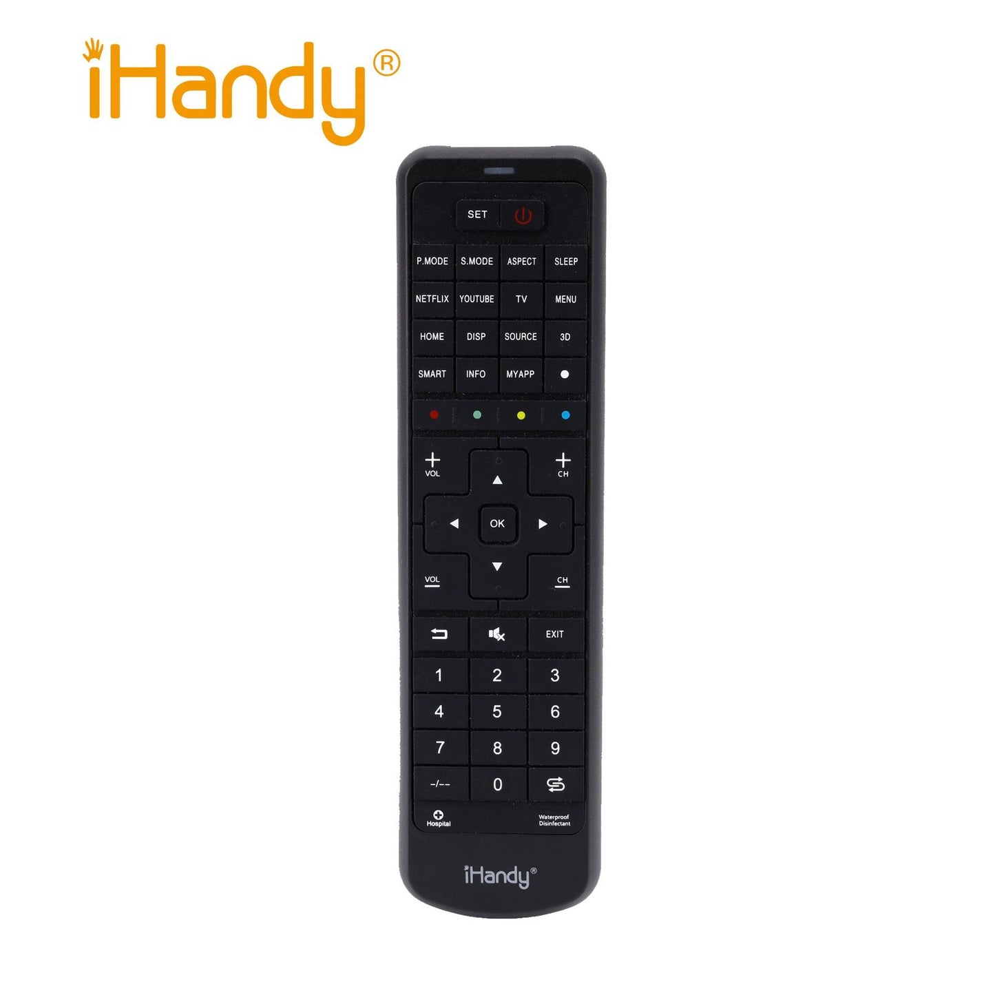 CRC1908 IPX3 iHandy Waterproof Universal TV Remote Control - Direct Replacement Remote Control For LG, Samsung, Sony TVs