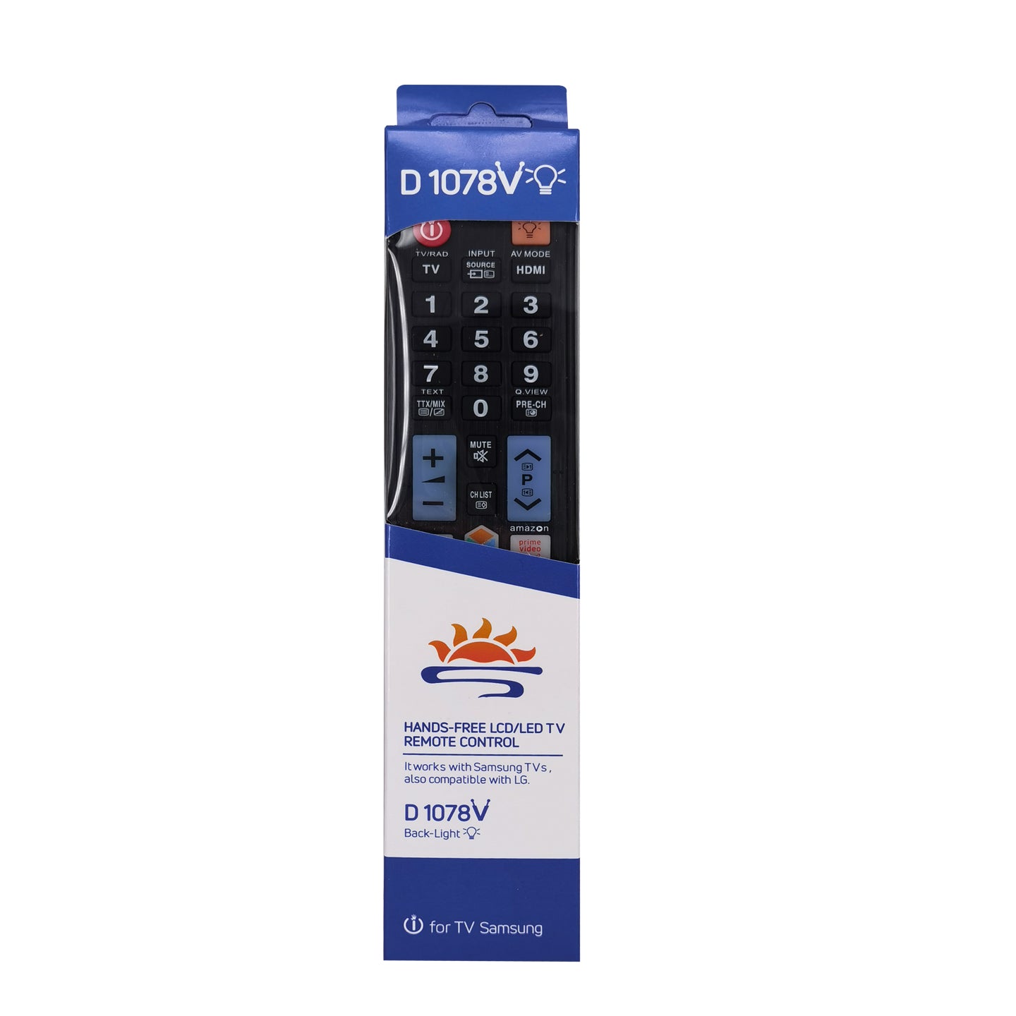 D1078V Universal TV Remote Control Work with Samsung LCD LED HDTV 3D TVs