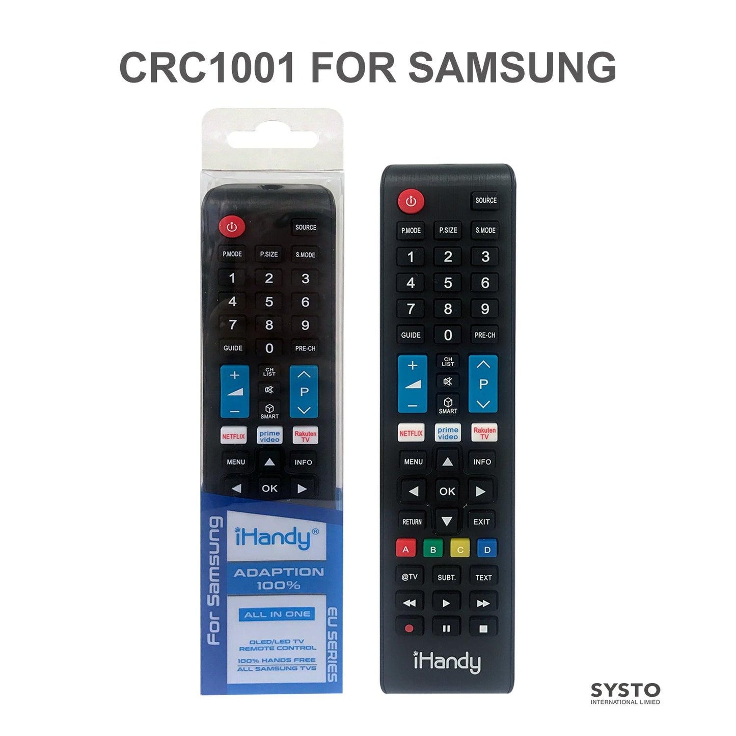 CRC1001 iHandy All-In-One Universal TV Remote Control For Samsung TV, Works With Most BN59/ AA59 Series Models